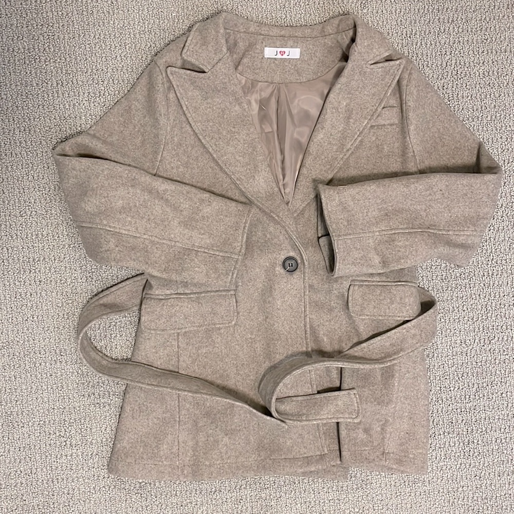 Handmade Brown Single button Blazer with Belt
